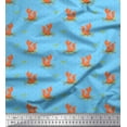 thumbnail image 1 of Soimoi Blue Rayon Fabric Tribal Fox & Dots Print Fabric by Yard 42 Inch Wide, 1 of 3