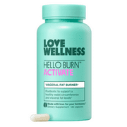 Love Wellness Hello Burn Activate, Metabolism & Visceral Fat Support with HT-BPL1 Postbiotic, 30 Count