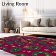 thumbnail image 2 of ODIKA 8'x10' Machine Washable Non-Slip Area Rug, Festive Gift Box Door with Holly Berry Wreath Design High Traffic Rug, Purple, 628153, 2 of 7