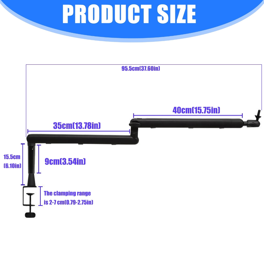 PatungKu Microphone Cantilever Stand Mic Boom Vibration Proof Aluminum Frame 360 Degree Rotate For Content Creators Musicians