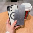 thumbnail image 3 of Compatible with iPhone 11 Magnetic Gardient Glitter Case, Plating Bling Cute Case with MagSafe for Women Girls Full Camera Protector Back Cover for iPhone 11 6.1'' Black, 3 of 11