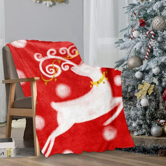 Fmbmuo Kids Christmas Blanket,Flannel Face Towel Blanket for Children,Soft Warm Nap Cover,Holiday Themed Gift for Boys Girls