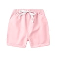thumbnail image 4 of Cethrio Boys Cotton Shorts, Casual 3 Piece Drawstring Elastic Waist Kids Athletic Shorts Pink Size 2-3 T, 4 of 7