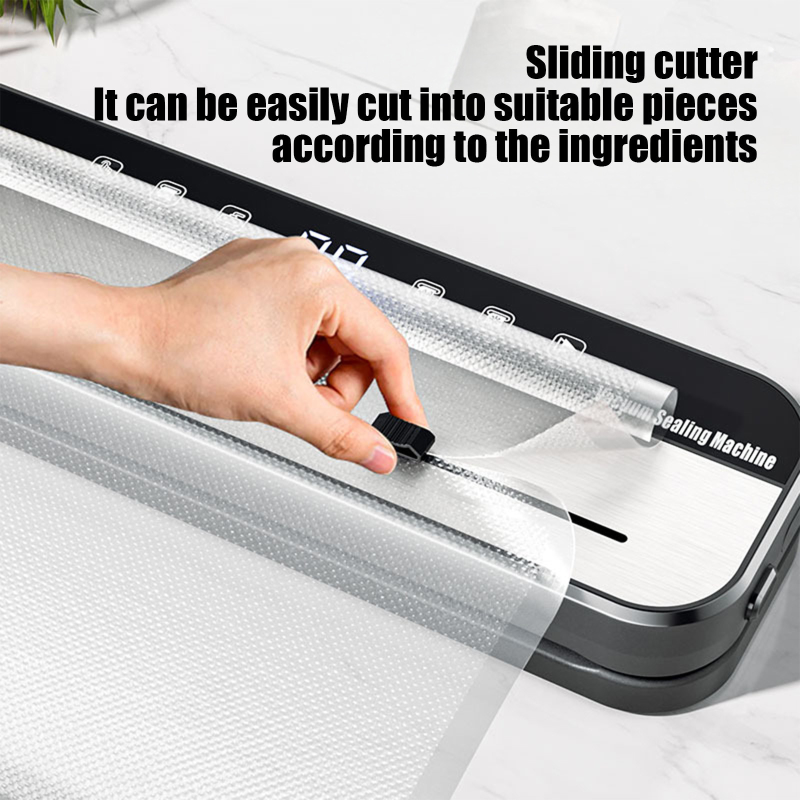 Vacuum Sealer Machine with Built-In Bag Cutter, Wet/Dry Modes and Container Hose Port, Stainless Steel Automatic Food Preserver with 100 Vacuum Bags for Home and Commercial Use