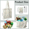 thumbnail image 2 of Cartoon Print Reusable Tote Bag - Cute Kawaii Doodle Design, Funny Graffiti-Style Characters & Playful Sketch Art, Cheerful Happy Vibes for Grocery Shopping., 2 of 7