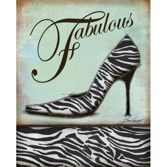 Zebra Shoe Fashion Animal Shopping Classy Zebra Cute Fashion Vintage Print Bedroom Painting 11X14