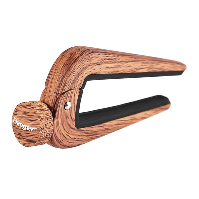 Ceja Doble FC-09 para Guitarra - Ajuste Universal en Aleación de Zinc (Acústica/Eléctrica/Ukulele) con Diseño en Madera y Almohadilla de Silicón Suave