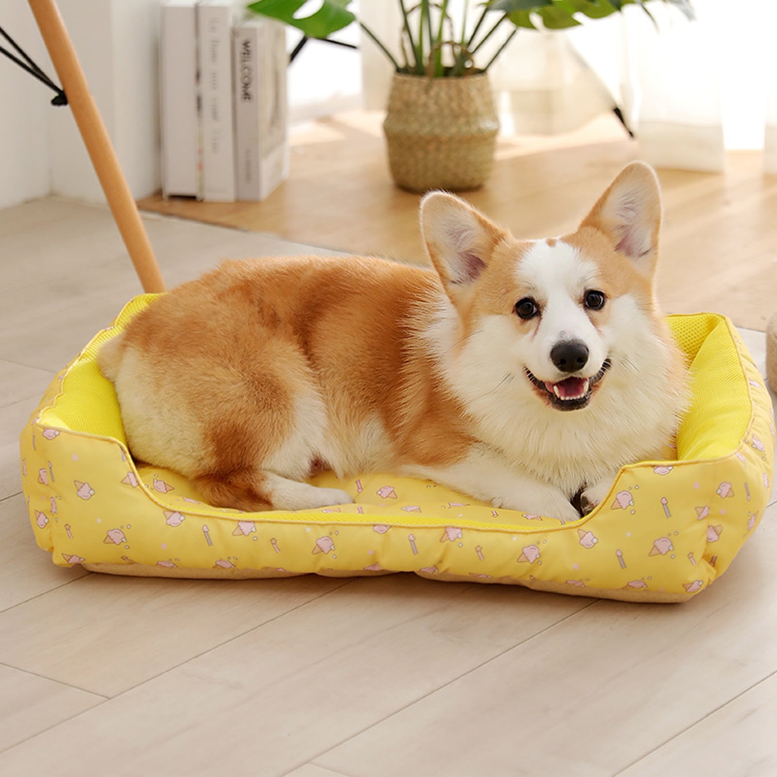 Dog Cooling Bed Summer Sleeping Cool Ice Silk Bed for Small Medium Large Dogs Cats Breathable Washable Pet Beds with Non Slip Bottom Blue Large Walmart