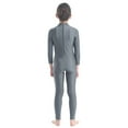 thumbnail image 3 of Oyolan Kids Girls Gymnastic Leotard Unitard Long Sleeve Zipper Full Length Jumpsuit Bodysuit Dancewear Dark Grey M, 3 of 7