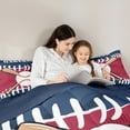 thumbnail image 6 of Homewish Boys Baseball Game Full Size Comforter Sets,Sport City Silhouette Bedding Comforter Set,White Red Blue Bedding Sets For Boys Kids,Ultra Soft Home Decor Reversible,3pcs, 6 of 9