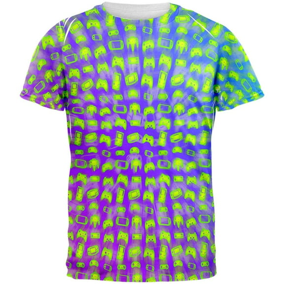 choose your weapon wisely pattern video games all over mens t shirt