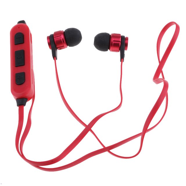 Auriculares Inalámbricos Bluetooth A Prueba De Sudor Con Ranura Para Tarjeta TF Auriculares Deportivos rojo