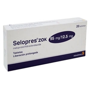 Selopres zok 95 mg/12.5 mg, 20 tabletas de liberación prolongada