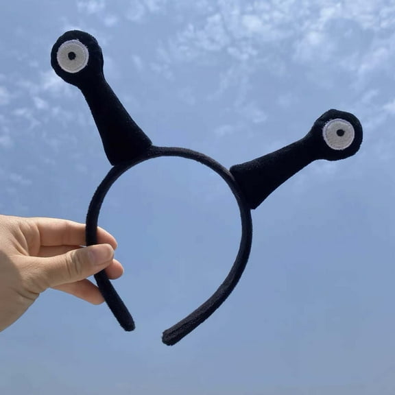 Cute Snail Antenna Hair Headband with Funny Eyes-Soft Elastic Spa Headband for Women & -Washable Makeup Headband for Face Washing,Halloween,Parties & Costumes