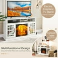 thumbnail image 6 of Gymax 48'' Fireplace TV Stand W/ 1400W Electric Fireplace for TVs up to 50 Inches White, 6 of 9