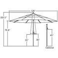 thumbnail image 7 of Treasure Garden Deluxe Auto-Tilt Octagon Market Umbrella, 11ft - Outdoor Patio, Deck, Pool, Backyard Stand Alone Umbrella - Heavy Duty w/Bronze Frame & Obravia2 Fabric (Sand), 7 of 7
