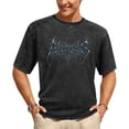 thumbnail image 3 of Vintage Distressed Animals Graphic T Shirt with Metallic Style Blue Print on Black Cotton Tee for Men Women Casual Streetwear, 3 of 7