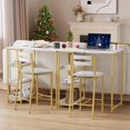 thumbnail image 2 of QinaQin 3-Piece Dining Table Set with Storage, Compact Table and 2 PU Upholstered Chairs for Small Spaces, Waterproof and Easy Assembly, 2 of 8