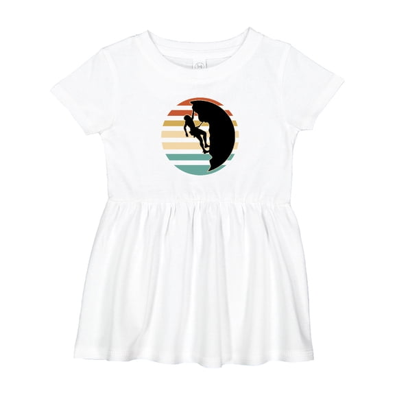 Inktastic Rock Climbing Mountain Climber Silhouette Girls Baby Dress