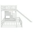 thumbnail image 4 of Euroco Twin over Full Bunk Bed with Storage Shelves and Staircase for Kids Teens Room, White, 4 of 23
