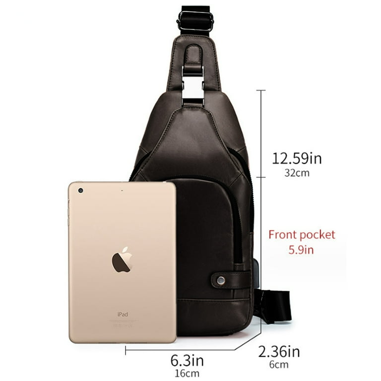 Genuine Leather Sling Bag for Men Crossbody Shoulder Chest  display picture 2