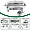 thumbnail image 6 of PRIJESSE 4 Pack Stainless Steel Chafing Dishes Buffet Set 8QT with 2 Full Pans+2 Half Size Food Pans, Foldable Frame, Rectangular Catering Chafer Set, 6 of 10
