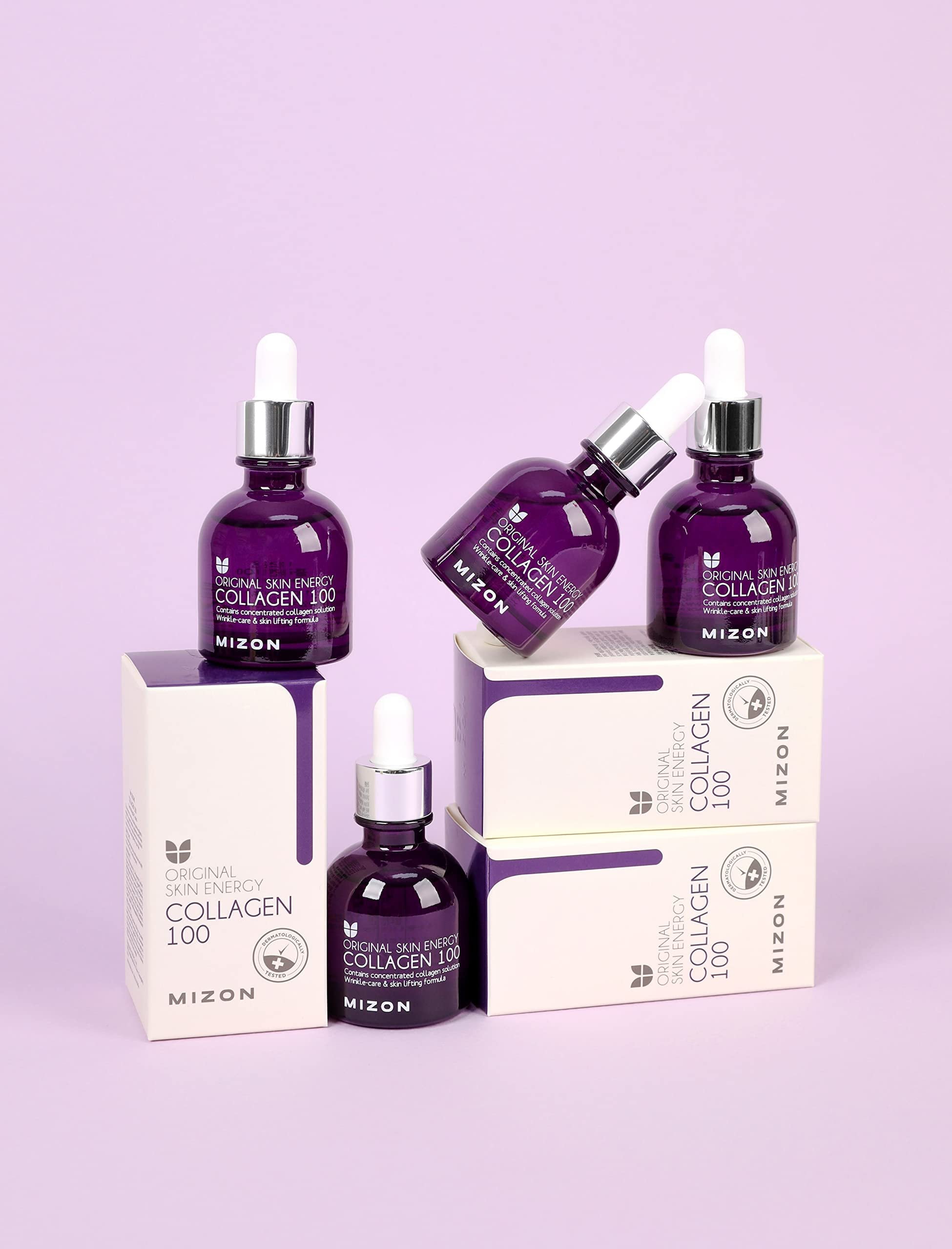 Collagen 100 Korean Ampoule with Concentrated Marine Collagen Elasticity Booster Serum Peptides Deep Hydration 1.01 fl. oz