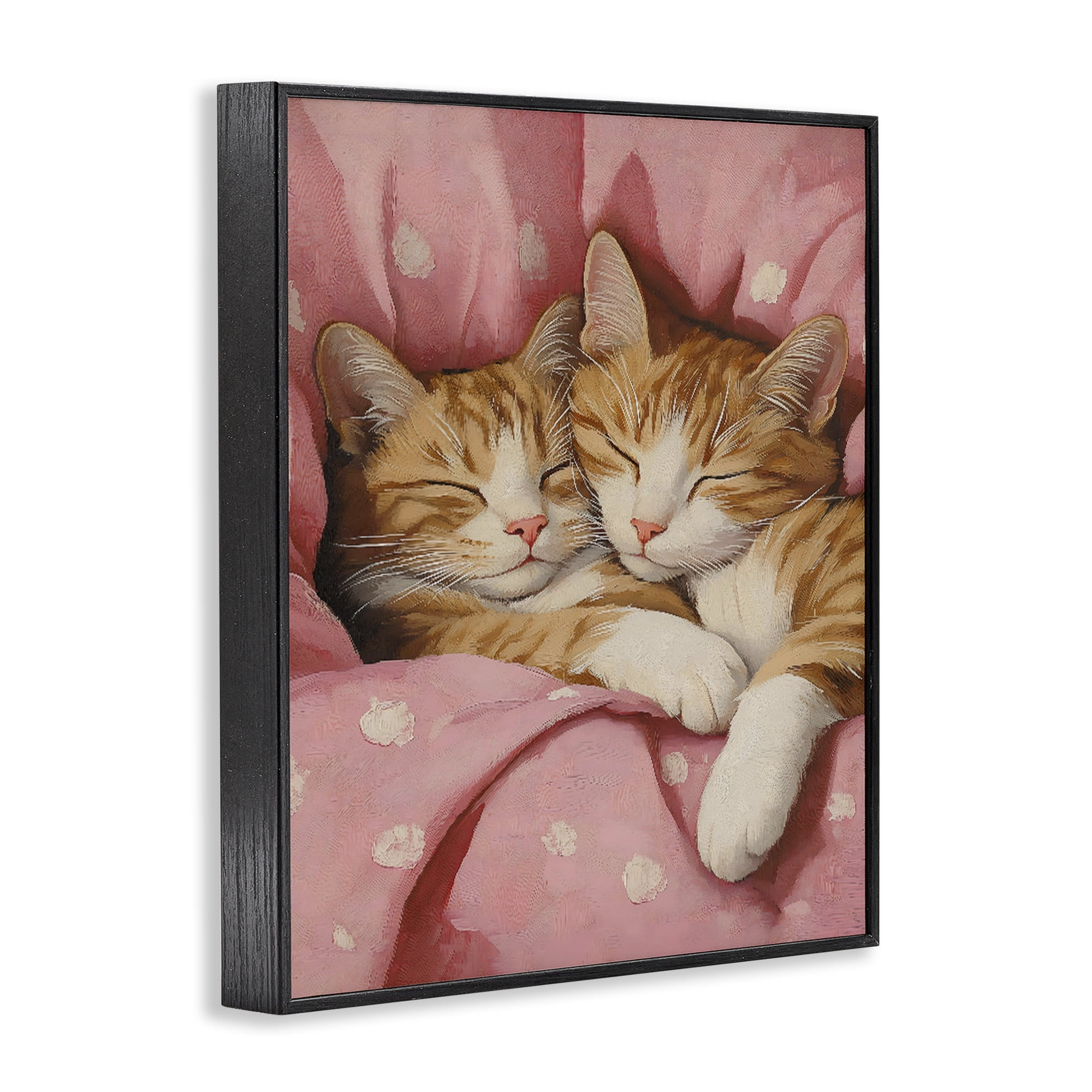 Stupell Industries Sleeping Orange Cats Embrace Black Framed Giclee Art, design by The Prints Vibe