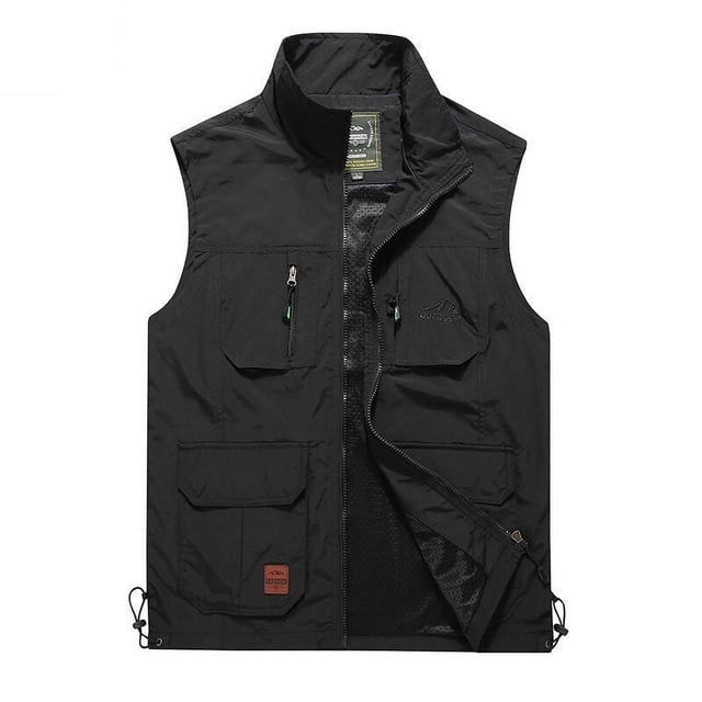 Chaleco fino de secado rápido para exteriores, chaleco informal con múltiples bolsillos para pesca y fotografía, chaleco para hombre
