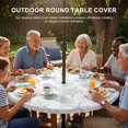thumbnail image 2 of Round Outdoor Tablecloth with Umbrella Hole and Zipper, Green Coastal Fitted Table Cover with Elastic Edge for 31-35 Inch, Nautical Summer Beach Coral Sea Turtle Waterproof Patio Tablecoths, 2 of 9