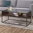 thumbnail image 2 of Walker Edison Jersey Urban Box Frame Glass Top Coffee Table - Dark Walnut, 2 of 2