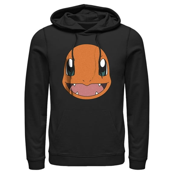 Men's Pokemon Charmander Smile Pull Over Hoodie Black 3X Large