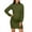 Army green, variant on Maternity Sweater Dress for Pregnant Women Turtleneck Puff Sleeve Knit Slim Fit Bodycon Mini Dress