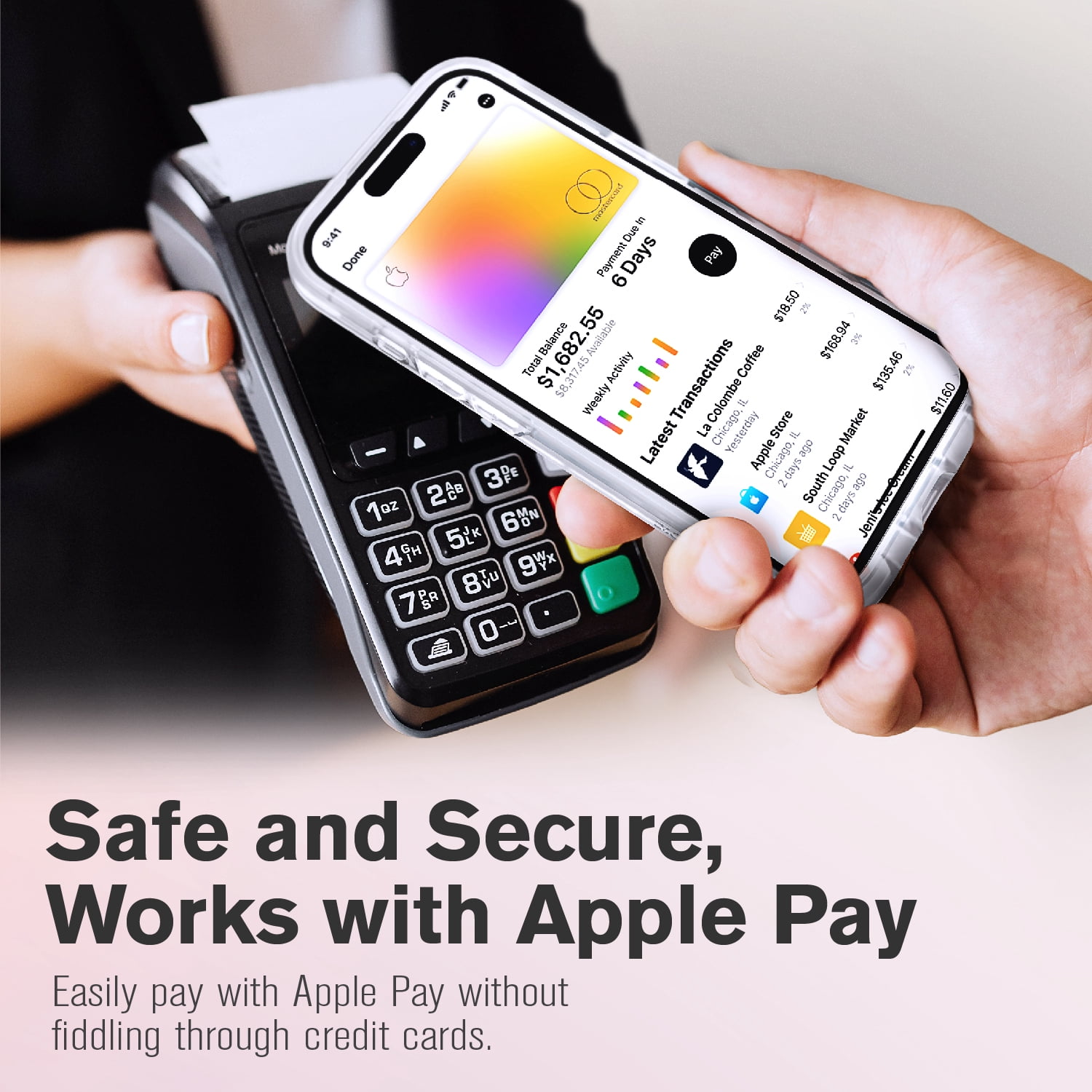 Vena vCommute for Apple iPhone 16 Pro Max Wallet Case, iPhone 16 Pro Max Case with Leather Stand Card Holder [Military Grade Drop Protection] - Pastel Pink