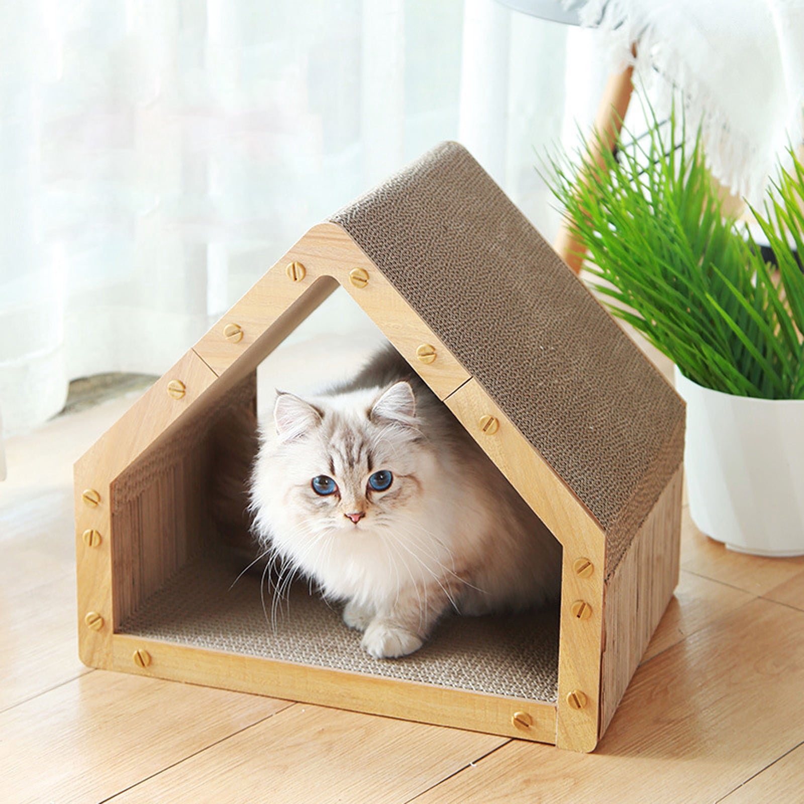 Pet Supplies Cat Scratcher Lounger Durable Reversible Scratch Pad Large Cardboard Scratcher for Indoor Cats Long Lasting Scratch Board Pad Comfortable Cat Lounging Solution