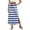 Blue_Skirt, variant on Womens Striped Print Maxi Skirt High-waisted Drawstring Swing Mid-length Side Slits Boho Beach Vacation Long Skirts Red 2XL