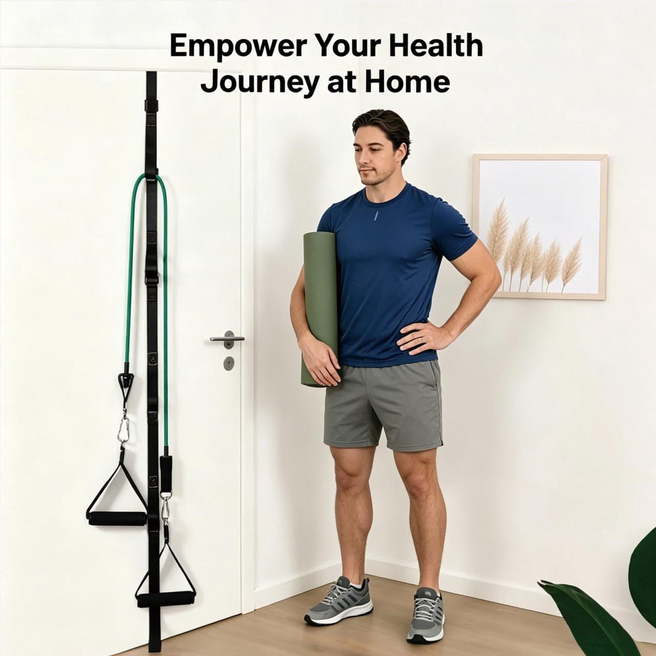 Athletic Works Home Gym Door Anchor Strap With Ratchet Adjustable Resistance Bands Attachment
