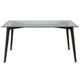thumbnail image 5 of Merrick Lane 1st Avenue Dining Table Rectangular 59" Clear Glass Top Dining Room Table With Solid Beechwood Frame And Espresso Finish, 5 of 5