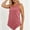Red, variant on Womens Casual Tank Top with Side Buttons - Asymmetrical Hem Loose Fit Crew Neck Sleeveless, Red,Size 2XL