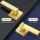 thumbnail image 4 of Ehomeware Paquete De 6 Pomos De Puerta Dorados, Tiradores De Puerta Interiores De Latón Con Acabado De Latón Satinado, Función De Privacidad Para Dormitorio, Baño, Manijas De Puerta Doradas Resistente, 4 of 5