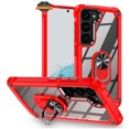 thumbnail image 2 of For Apple iPhone 15 Pro (6.1") Clear Transparent Hybrid with 360° Magnetic Ring Stand PC Heavy Duty Shockproof Back Phone Case Cover by Xpression - Red, 2 of 9