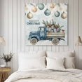 thumbnail image 4 of Blue Truck Christmas Wall Art Painting on Canvas, Xmas Balls Snowflake Vintage Canvas Art Home Prints Wall Art Framed Modern Artwork for Living Room Bedroom Wall Decor 16x16in, 4 of 8