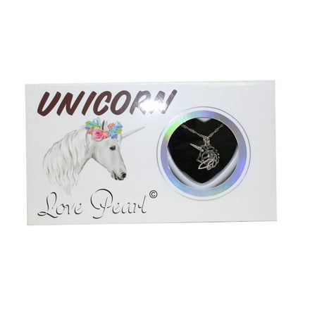 Make A Wish Necklace - Unicorn Love Wish Pearl Kit Cultured Pearl Necklace Set with Stainless Steel Chain 16