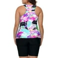 Womens Plus Size Tankini Swimsuit Rash Guard Capris Athletic Two Piece Swimwear Bathing Suit XL
