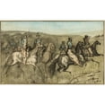 thumbnail image 2 of Constantin Guys 18x13 Gold Ornate Wood Frame and Double Matted Museum Art Print Titled - Cavalry Exercise in a Meadow, 2 of 4