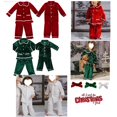 thumbnail image 2 of Pijamas navideños a juego para niños y niñas, conjuntos de pijamas de terciopelo rojo para niños, ropa de dormir para bebés, pijamas en blanco para niños 2023, 2 of 4
