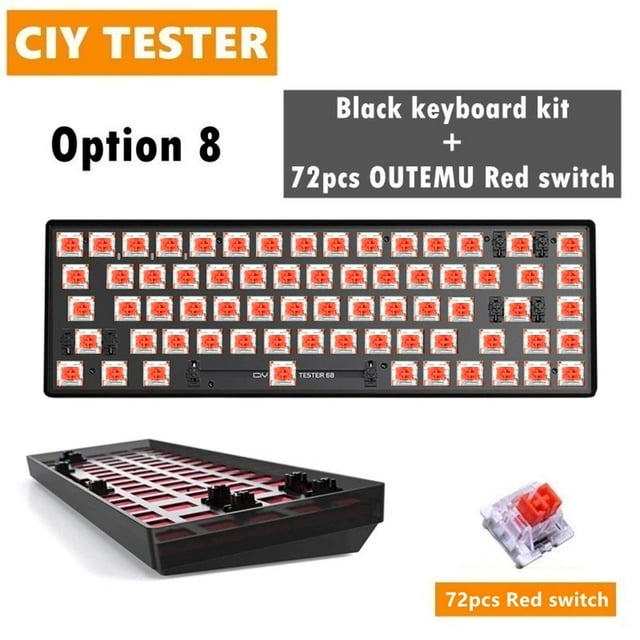 Tester68 Mechanical Keyboard Kits 2.4G/Bluetooth tester68 with 5.0 black option 8
