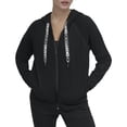 thumbnail image 5 of Sudadera con capucha DKNY para mujer, logotipo, cordón, cierre completo, color negro, talla S, 5 of 5