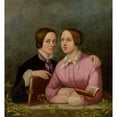 thumbnail image 2 of Caroline Bardua 15x16 Black Ornate Wood Framed Double Matted Museum Art Print Titled - Double Portrait of the Nieces Bardua (1850), 2 of 5