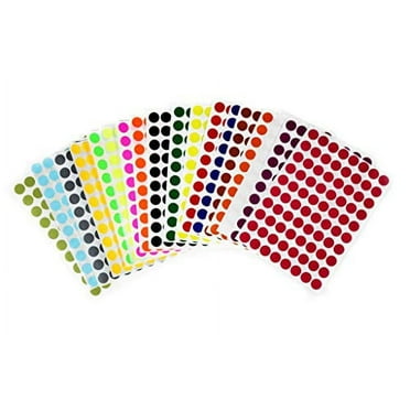 Royal Green Color Coding Round dot Stickers 1/2 inch Labels in 18 Assorted Color (0.5) 13mm - 1440 Pack